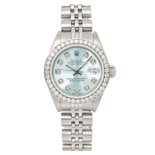 Rolex Datejust 26MM 6916 Ice Blue Diamond Dial Diamond Bezel