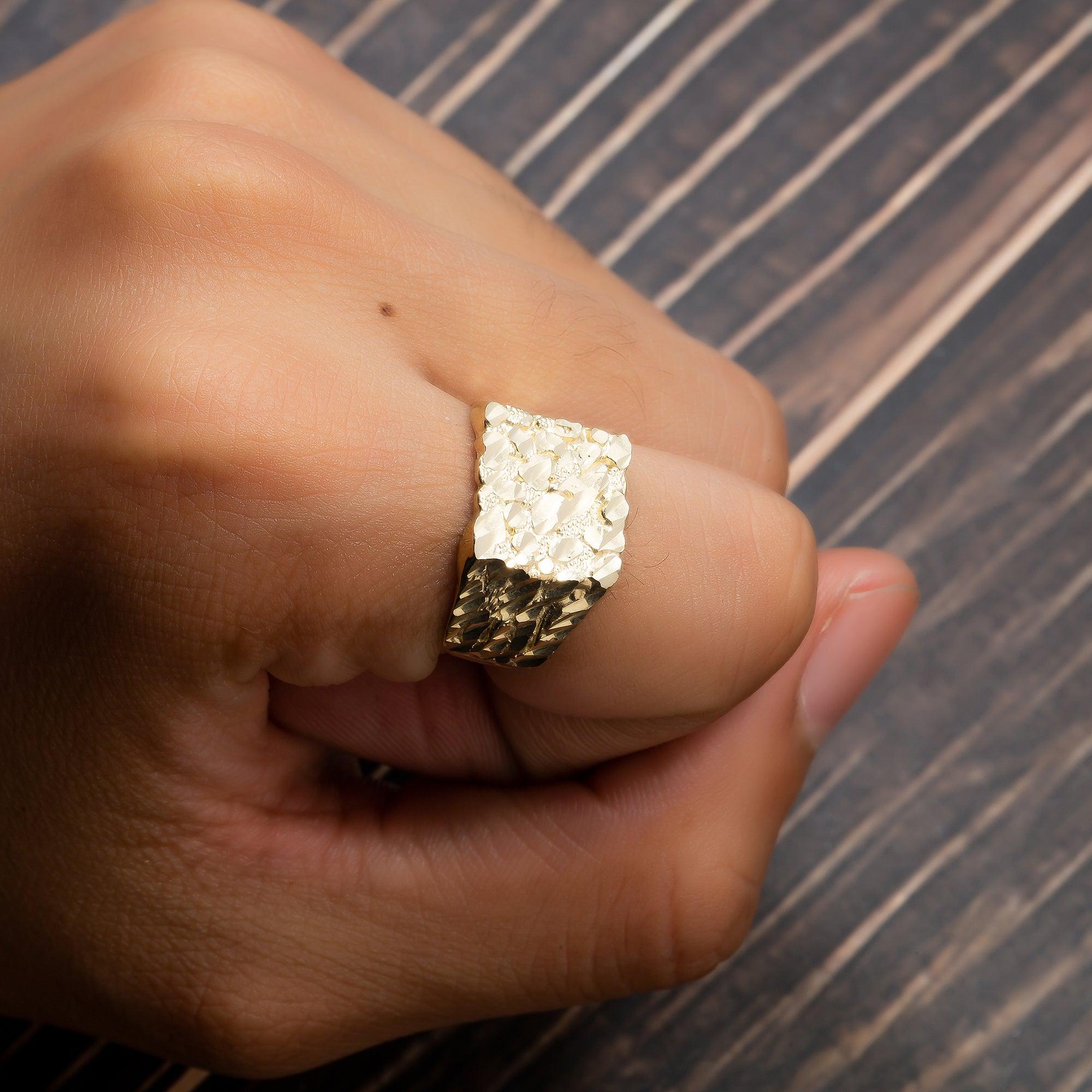 10K YELLOW GOLD NUGGET RING 3.3G
