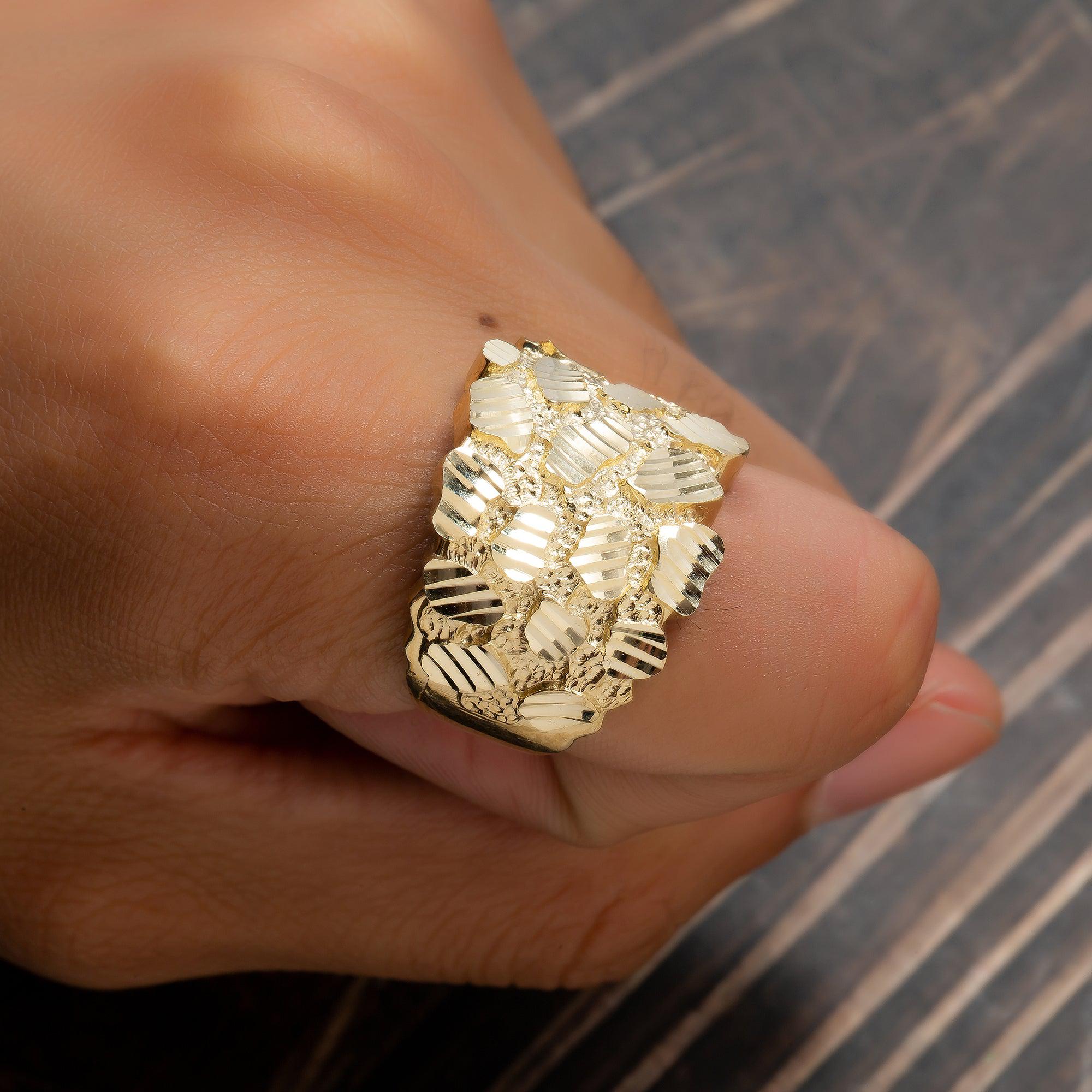 10K Yellow Gold 8.1 Grams Nugget Men's Ring