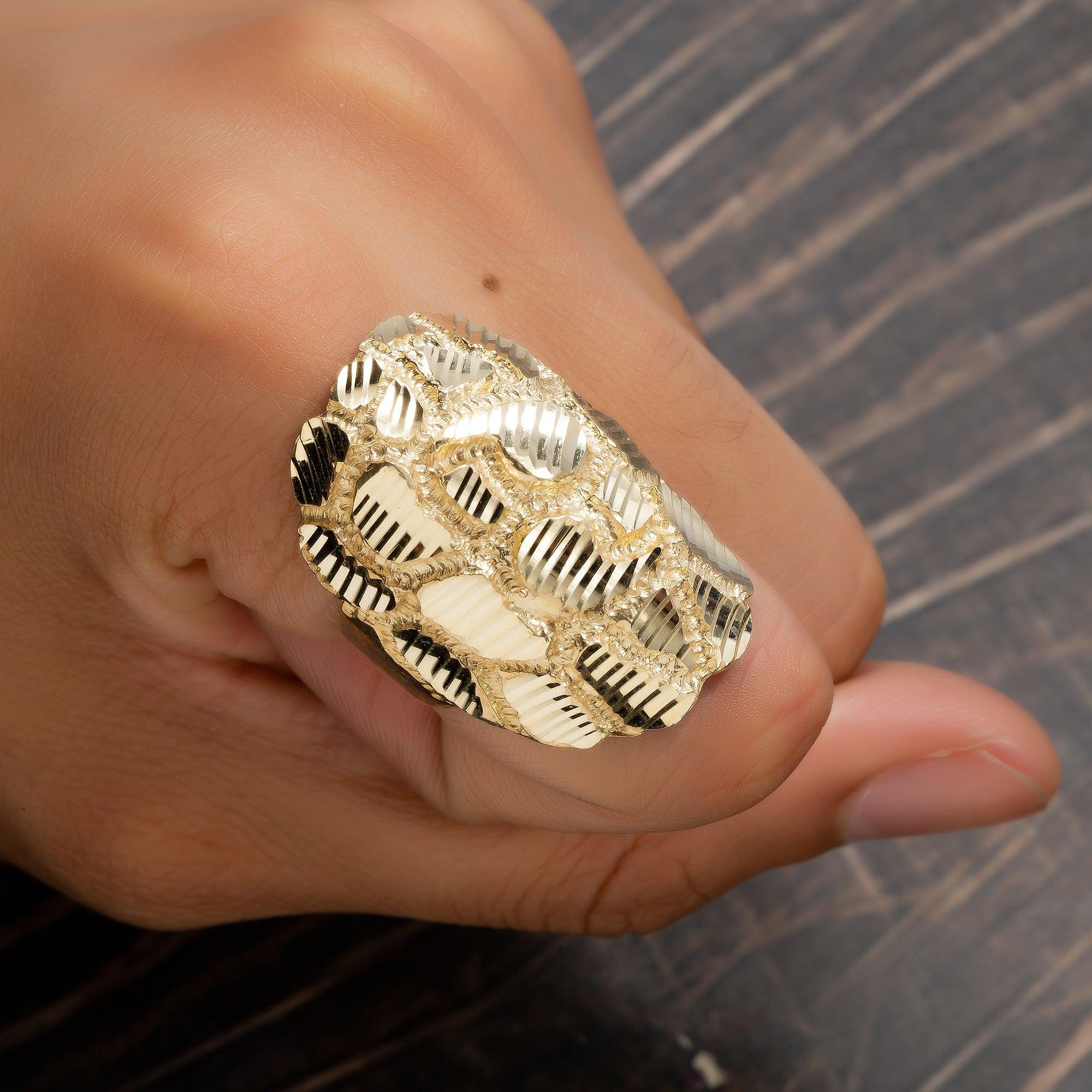 10K Yellow Gold 11.7 Grams Nugget Men's Ring