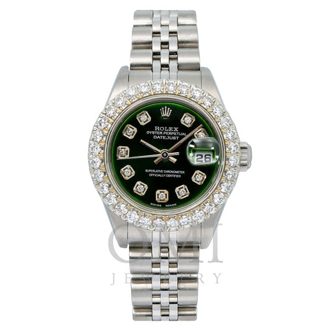 Rolex Oyster Perpetual Lady Datejust 79240 26MM Green Diamond Dial With Stainless Steel Jubilee Bracelet