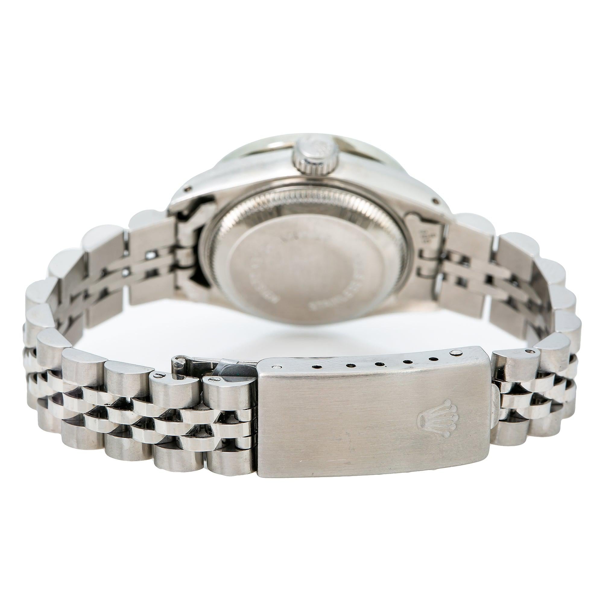 Rolex Datejust 26MM 6916 Silver Pattern Diamond Dial Diamond Bezel Stainless Steel Jubilee Bracelet