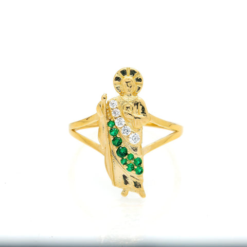 10K Yellow Gold St. Jude Green Gemstone Ring