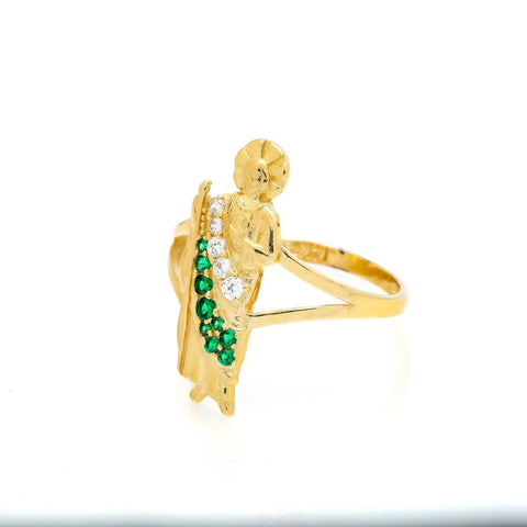 10K Yellow Gold St. Jude Green Gemstone Ring