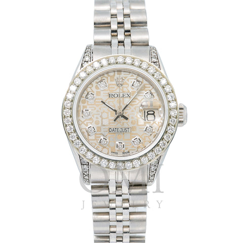 Rolex Lady-Datejust 6917 26MM White Diamond Dial With Stainless Steel Bracelet