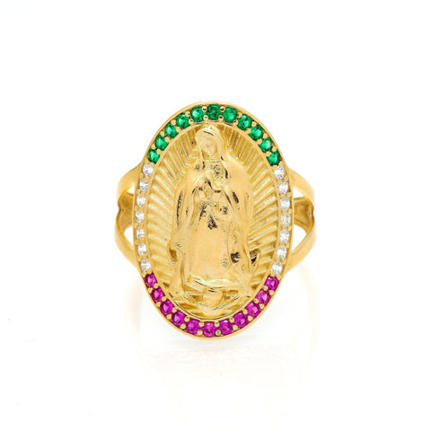 10K Yellow Gold St. Jude Green and Purple Gemstone Ring