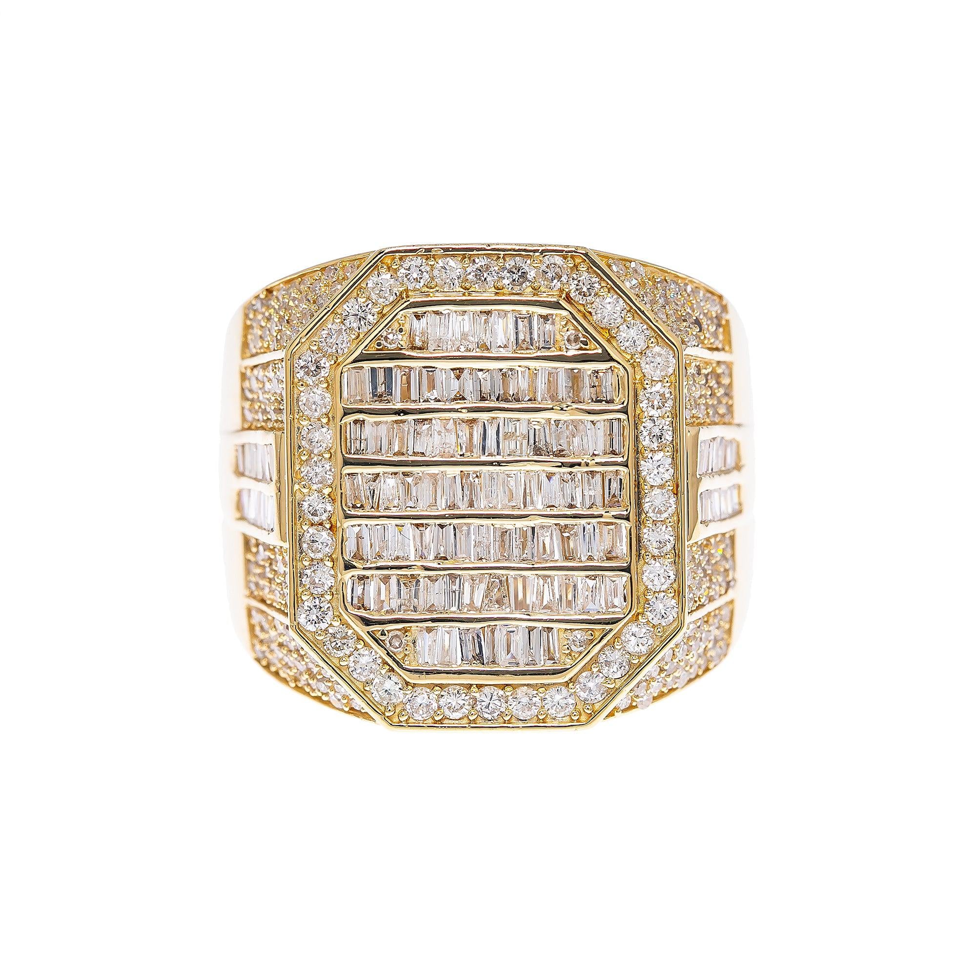 MEN'S 14K YELLOW GOLD RING WITH 2.05 CT DIAMONDS