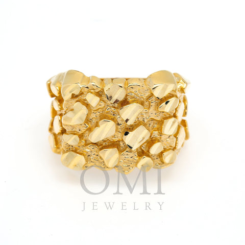 10K Yellow Gold 6.8 Grams Nugget Men's Ring