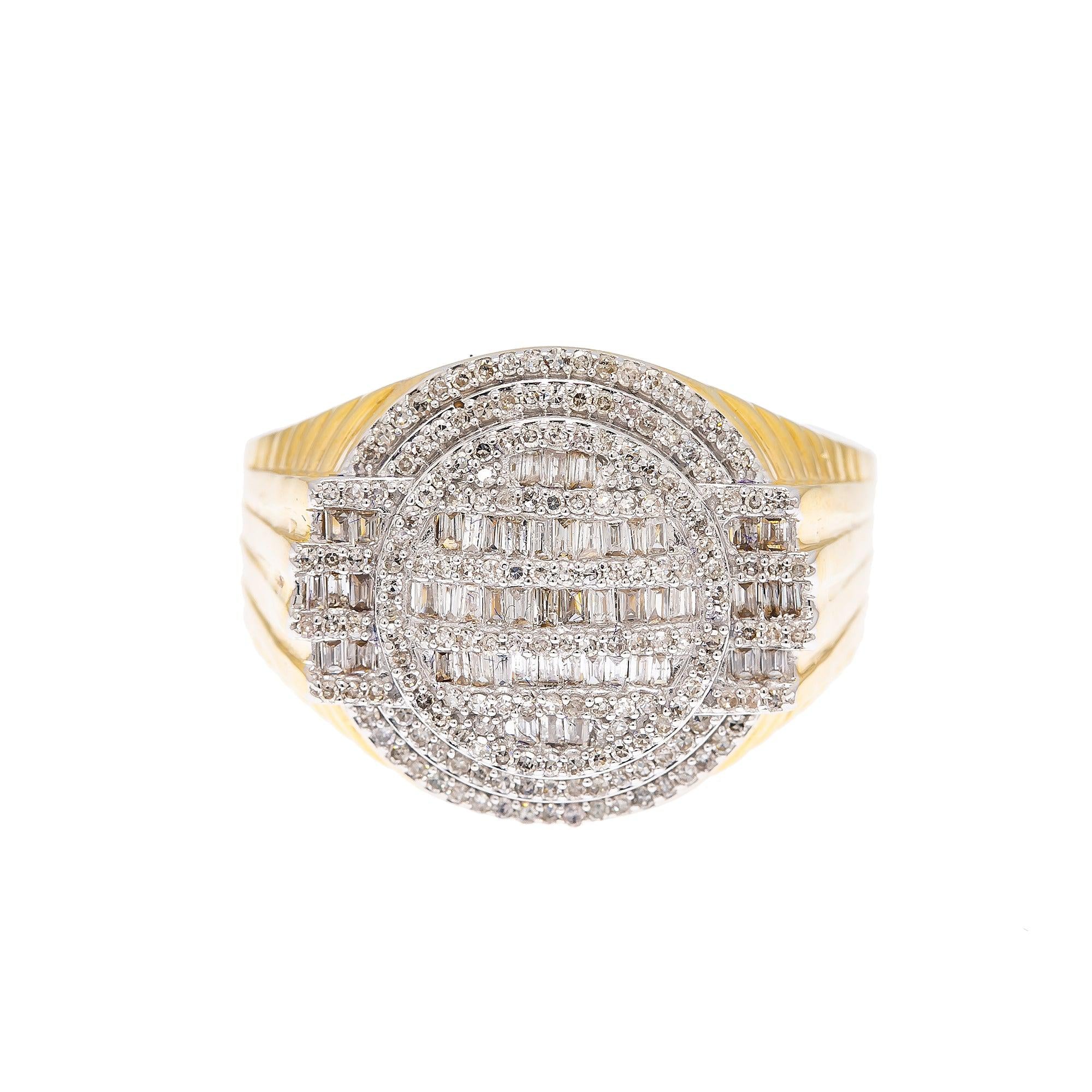14K YELLOW GOLD MEN'S RING WITH 0.76 CT DIAMONDS