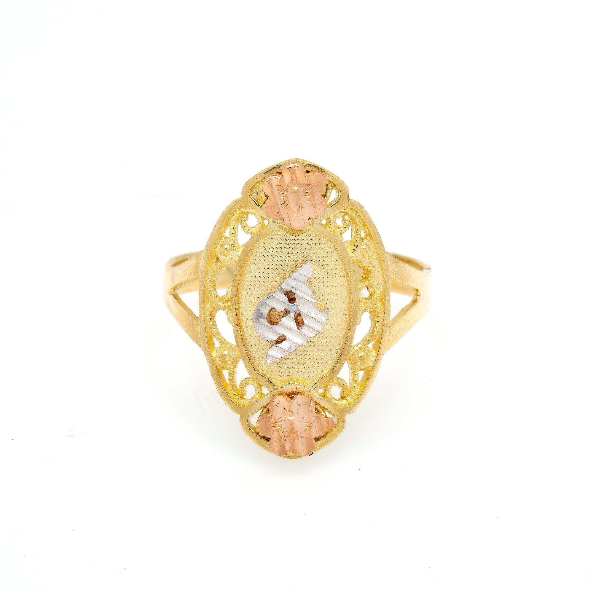10K Yellow Gold Number 15 Men's Ring