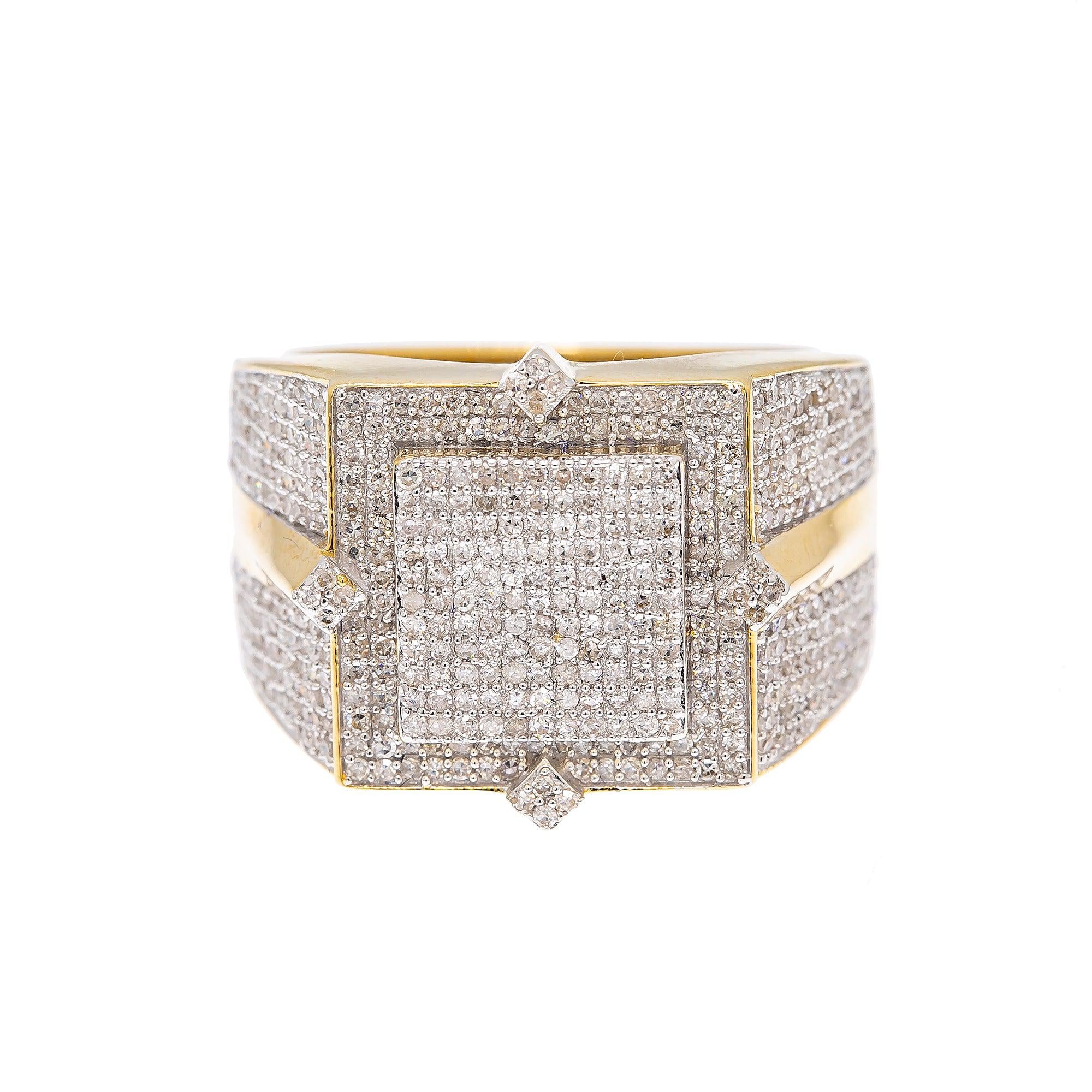 14K YELLOW GOLD MEN'S RING WITH 1.41 CT DIAMONDS