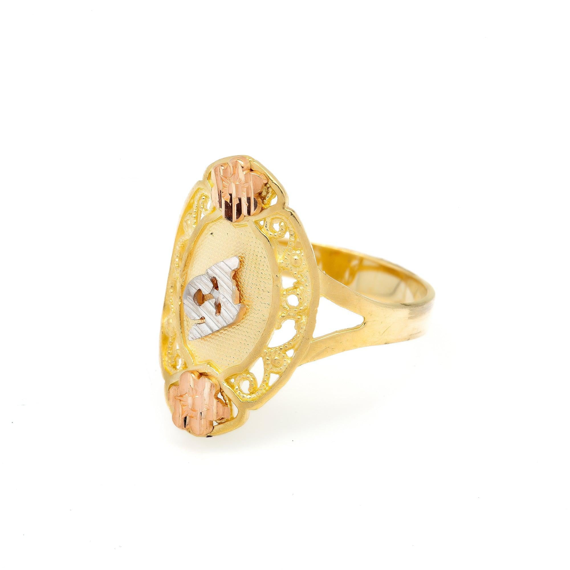 10K Yellow Gold Number 15 Men's Ring
