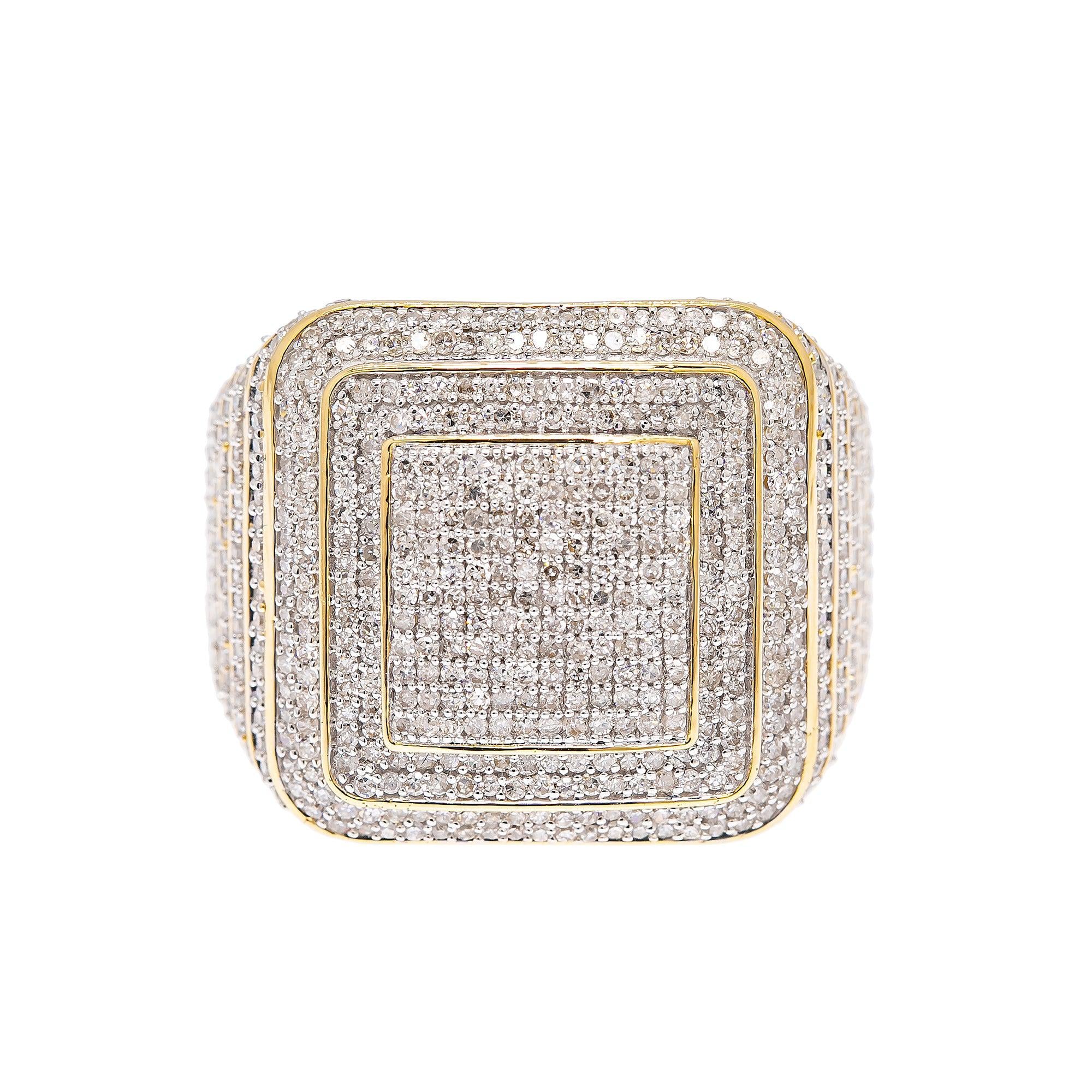 14K YELLOW GOLD MEN'S RING WITH 1.84 CT DIAMONDS