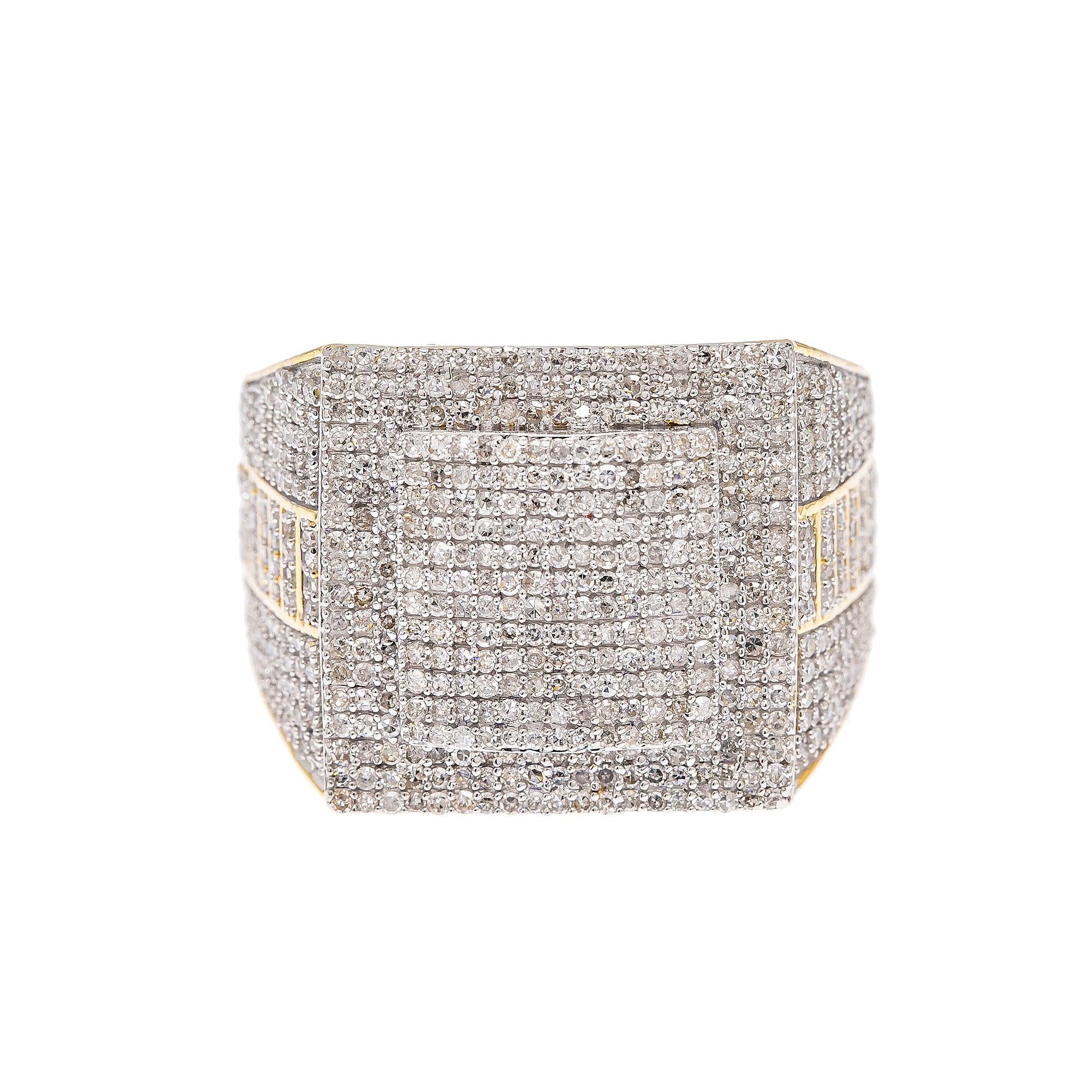14K YELLOW GOLD MEN'S RING WITH 2.17 CT DIAMONDS