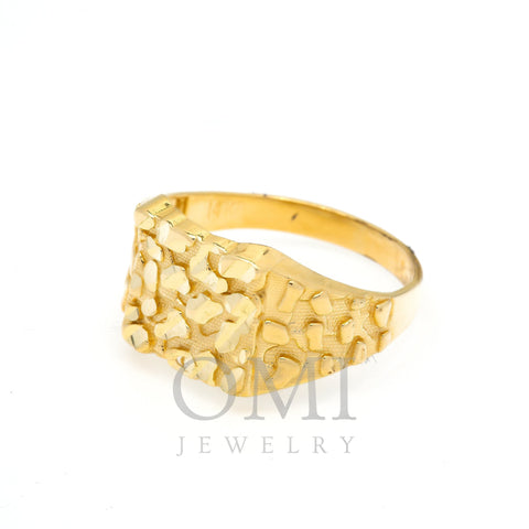 10K Yellow Gold 3.6 Grams Nugget Men's Ring