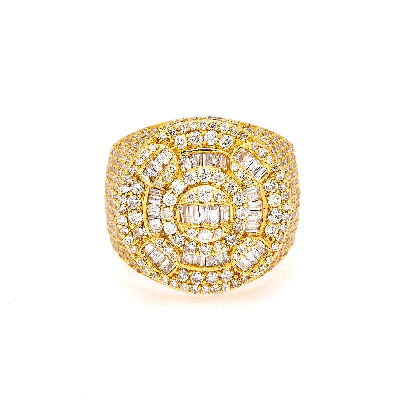 14K Yellow Gold Diamond Circle Ring