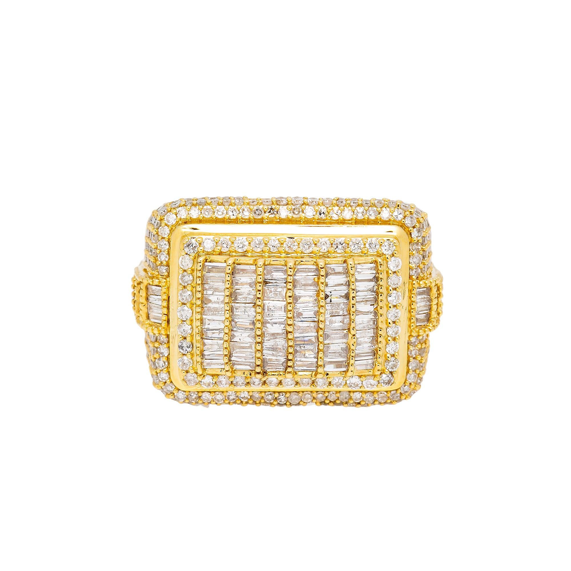 14K Yellow Gold Diamond Ring 3.35 CT