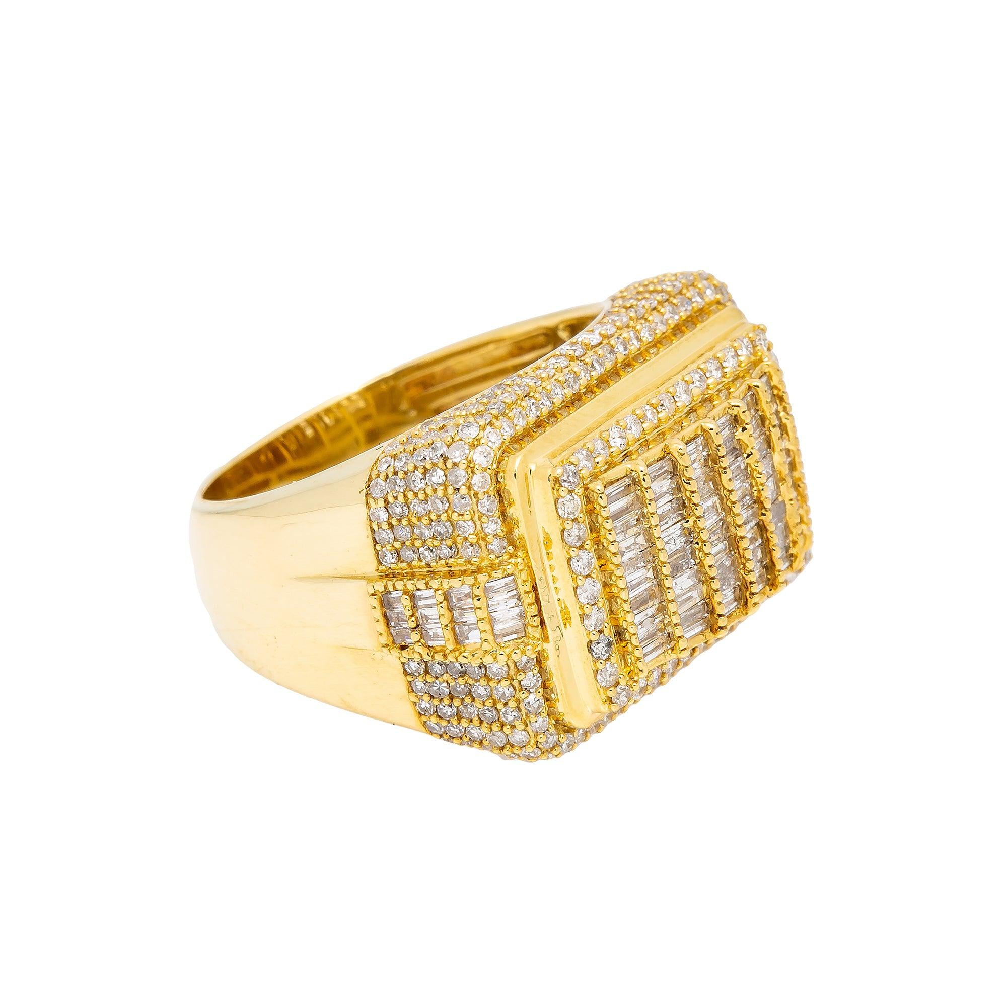 14K Yellow Gold Diamond Ring 3.35 CT