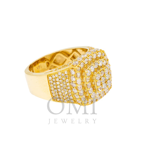 14K Yellow Gold Square Diamond Ring