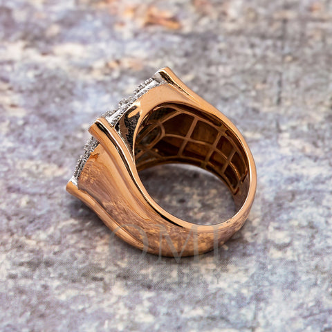 Man's 14K Rose Gold Ring with 1.76 CT  Baguette Diamonds