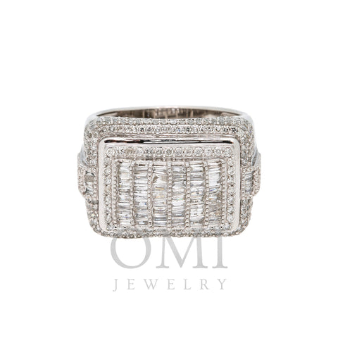 14K White Gold Rectangular Diamond Ring