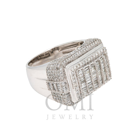 14K White Gold Rectangular Diamond Ring