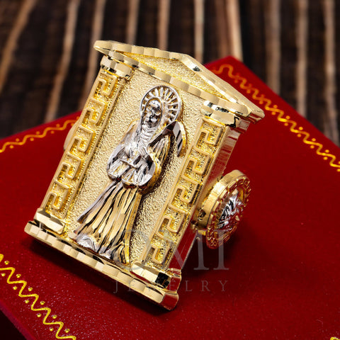 10K Yellow Gold Santa Muerte in a Traphouse Men's Ring