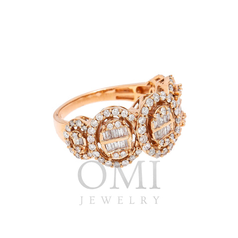 14K Rose Gold Ring with 2.2 CT Diamonds