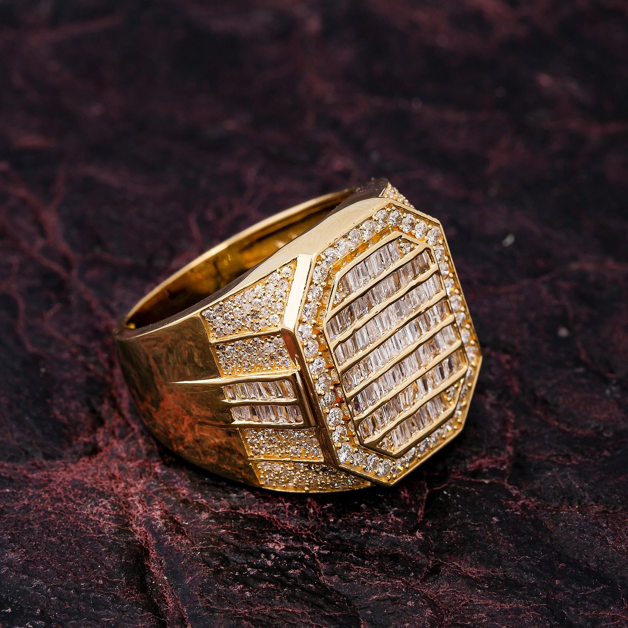 MEN'S 14K YELLOW GOLD RING WITH 2.05 CT DIAMONDS