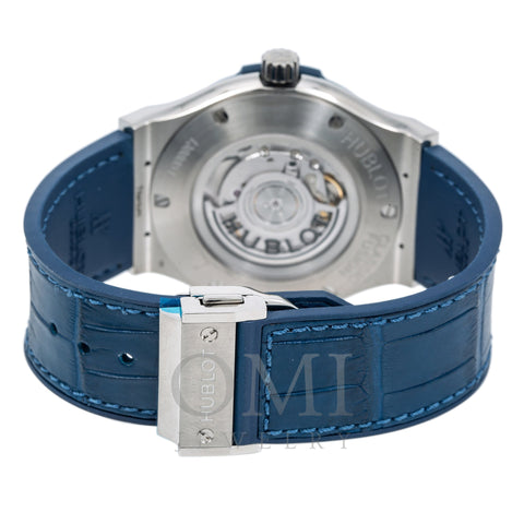 Hublot Classic Fusion Blue 511.NX.7170.LR 45MM Blue Dial With Leather Bracelet