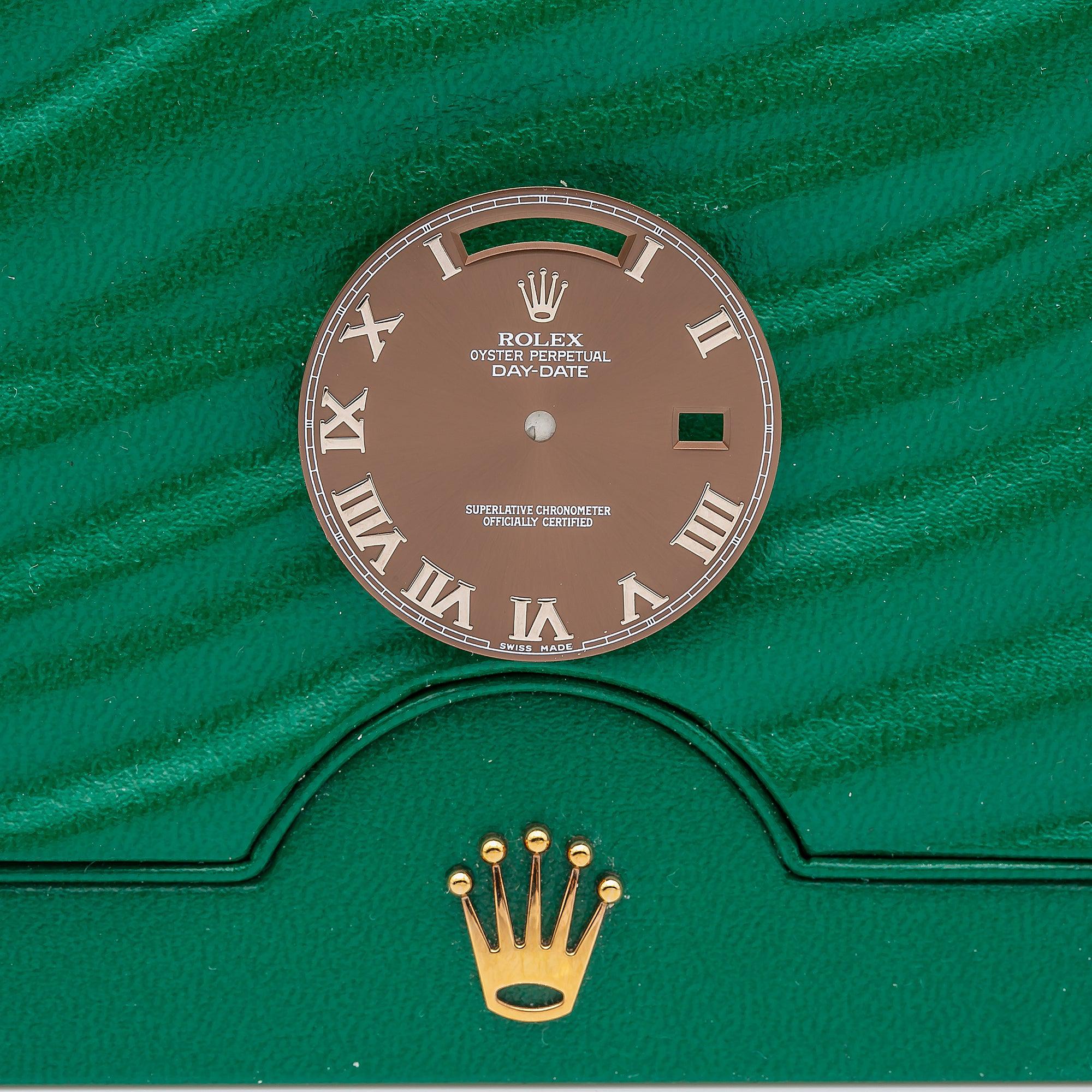 Original Rolex Men's Day- Date 41MM Chocolate Brown Color Roman Numeral Marker Dial