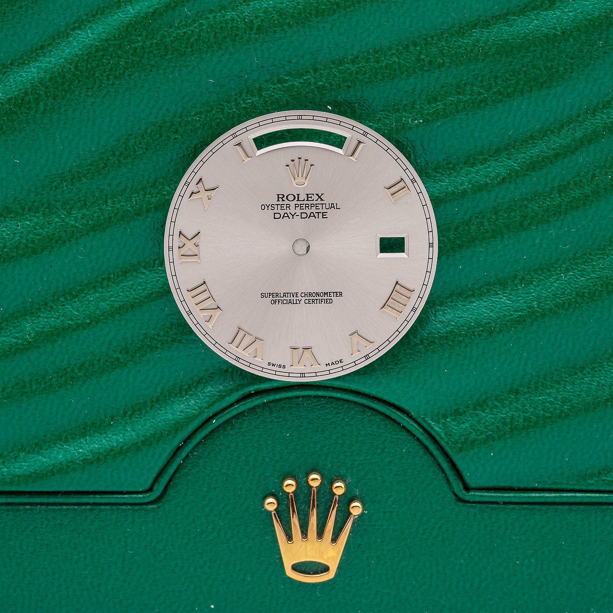 Original Rolex Men's Day- Date 41MM Silver Grey Color Roman Numeral Marker Dial