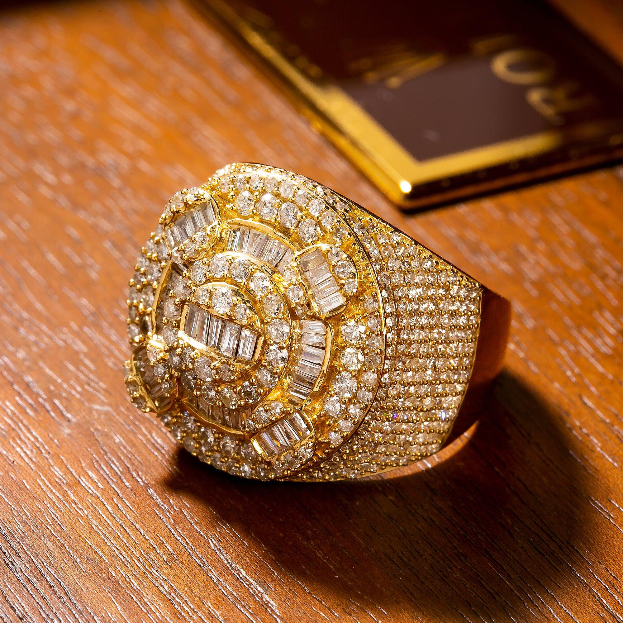 14K Yellow Gold Diamond Circle Ring