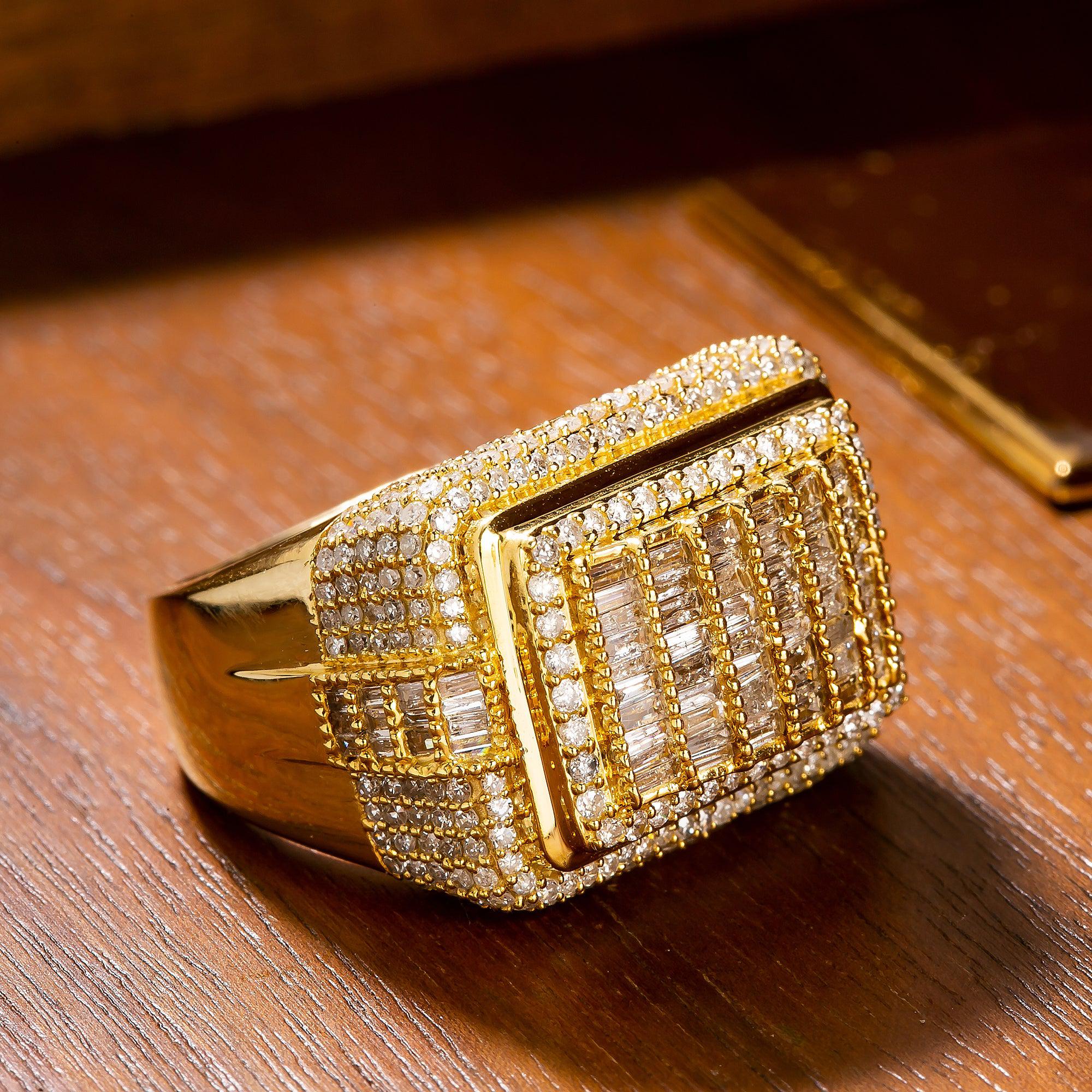 14K Yellow Gold Diamond Ring 3.35 CT