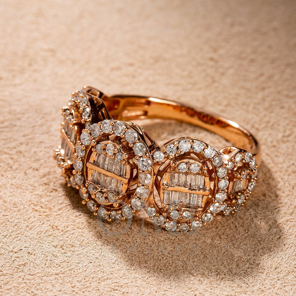 14K Rose Gold Ring with 2.2 CT Diamonds