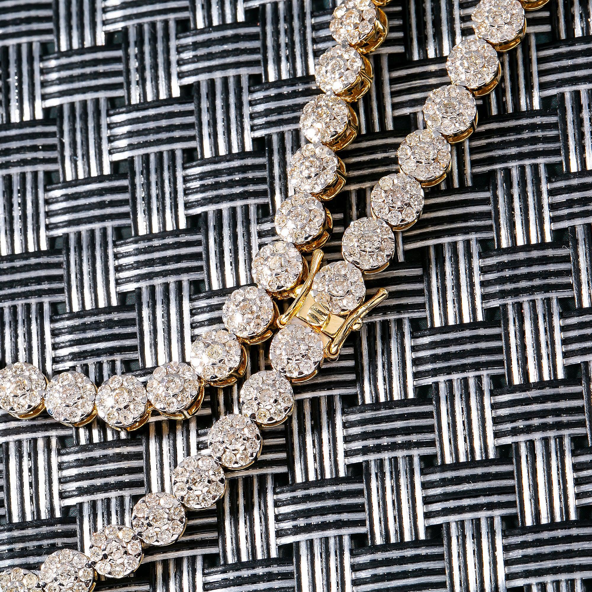 14K YELLOW GOLD 22" / 4MM TENNIS CHAIN 11.38 CT