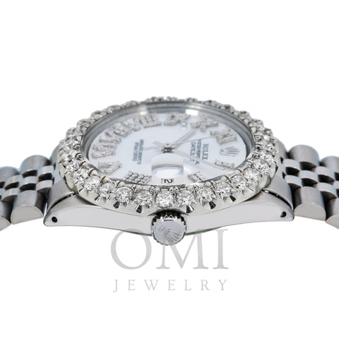 Rolex Datejust 1601 36MM Mother Of Pearl Diamond Dial With Stainless Steel Jubilee Bracelet