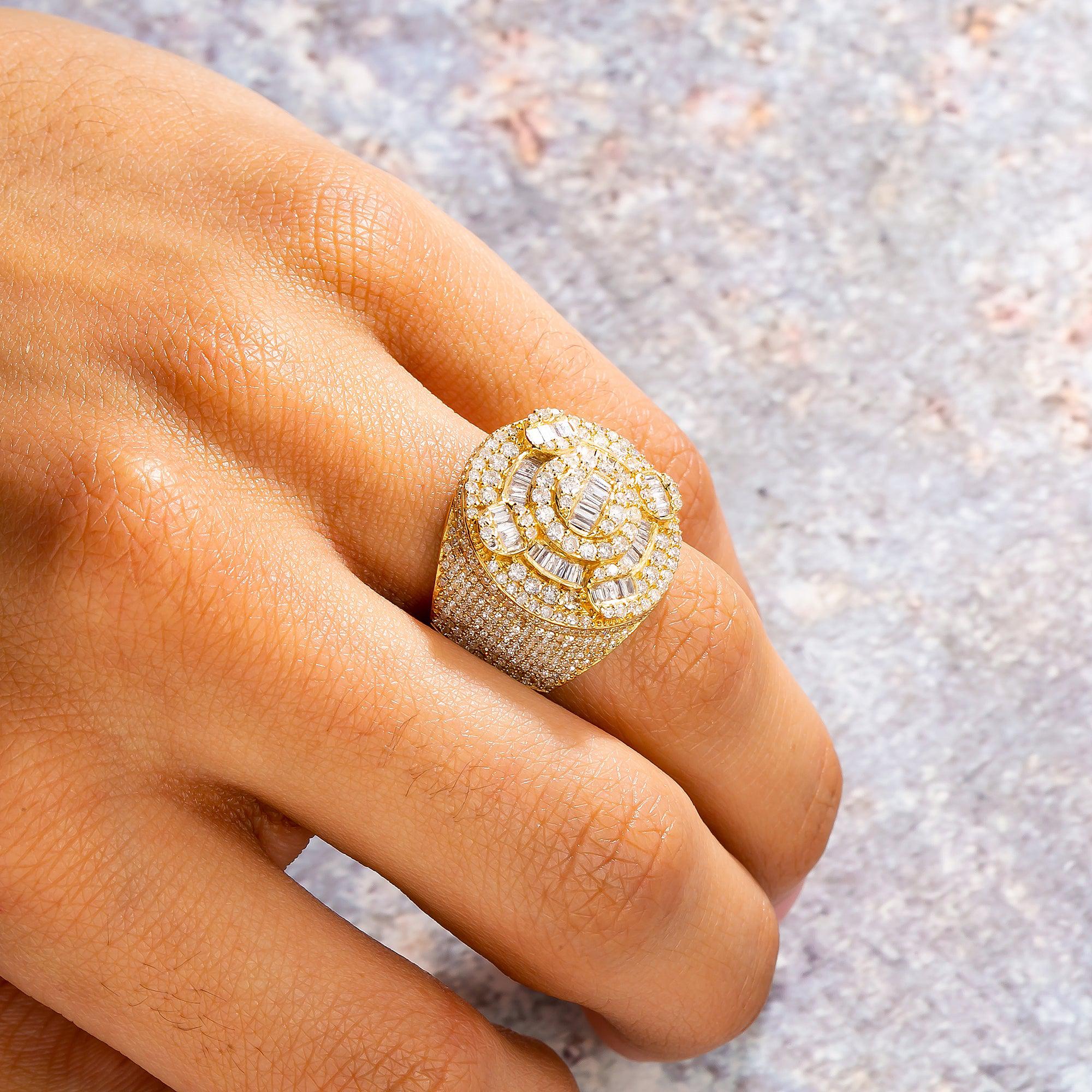 14K Yellow Gold Diamond Circle Ring