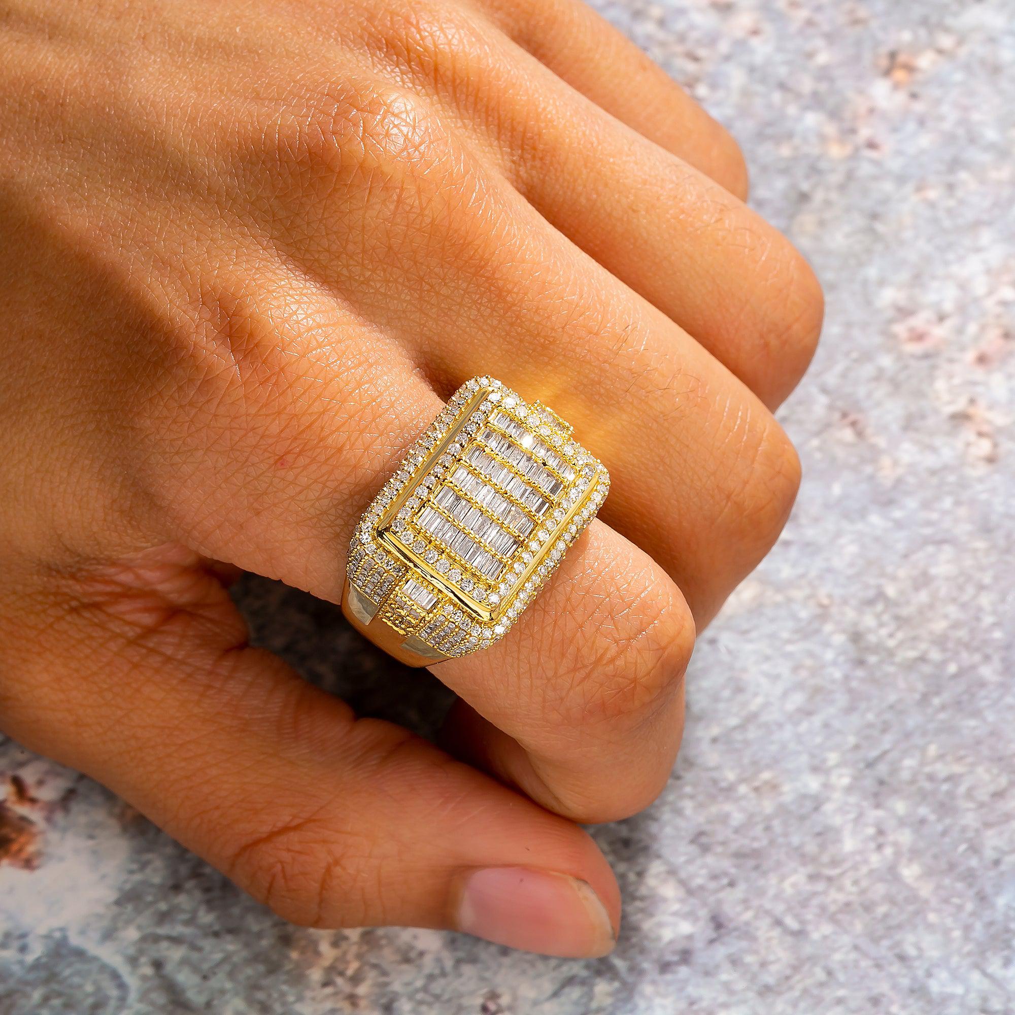 14K Yellow Gold Diamond Ring 3.35 CT