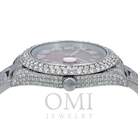 Rolex Datejust II Diamond Watch, 116300 41mm, Red Diamond Dial With Stainless Steel Oyster Bracelet