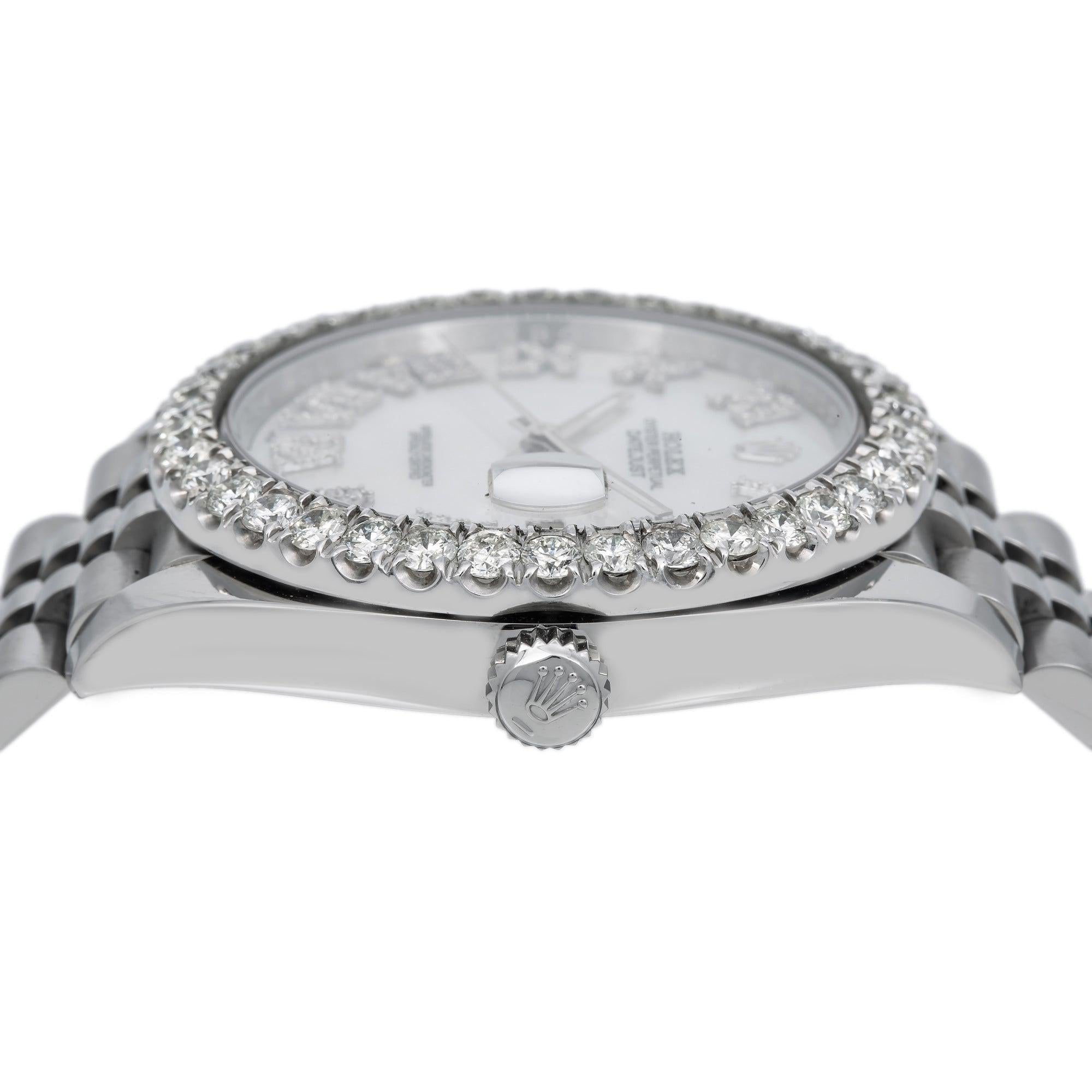 Rolex Datejust 41MM 126300 Mother of Pearl Roman Diamond Dial Diamond Bezel Stainless Steel Jubilee Bracelet