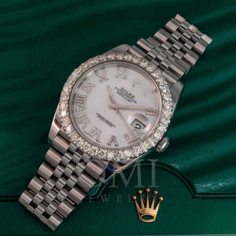 Rolex Datejust Diamond Watch, 126300 41mm, Silver Diamond Dial With Stainless Steel Jubilee Bracelet
