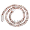 14K WHITE/ROSE GOLD 22"/10 MM CUBAN CHAIN WITH 20.22 CT DIAMONDS