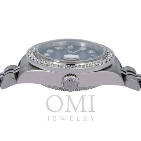 Rolex Datejust Diamond Watch, 69240 26mm, Blue Diamond Dial With Stainless Steel Bracelet