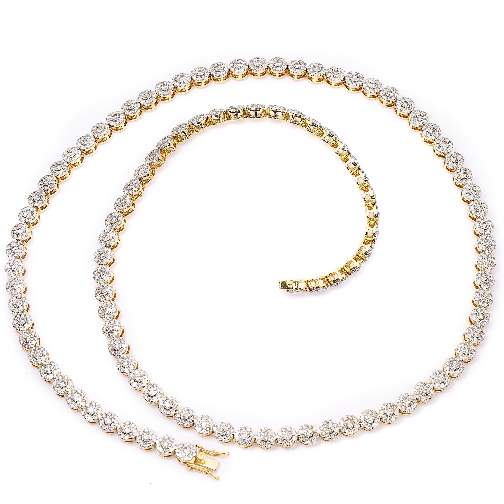 14K YELLOW GOLD 22" / 4MM TENNIS CHAIN 11.38 CT