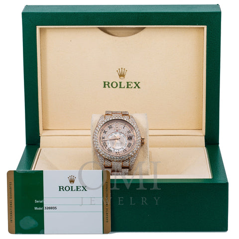Rolex Sky-Dweller Diamond Watch, 326935 42mm, Rose Gold Diamond Dial With Rose Gold Bracelet