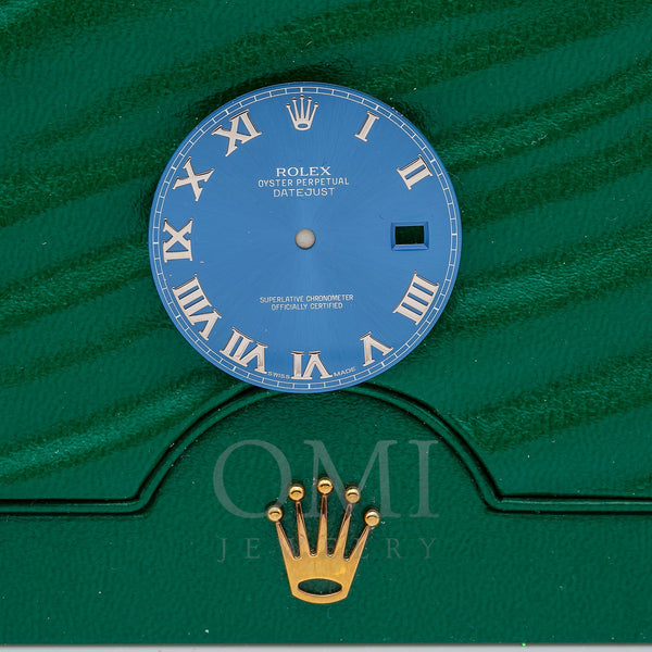Original Rolex Men's Datejust 41MM Blue with Gold Roman Numeral Dial