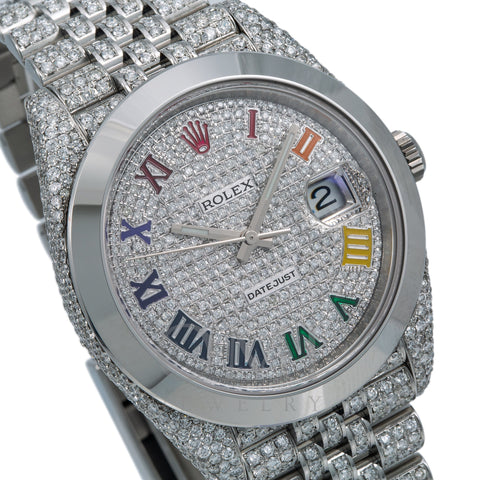 Rolex Datejust 126333 41MM Silver Diamond Dial With Diamond Stainless Steel Jubilee Bracelet