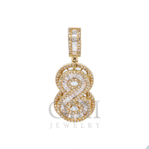 14K YELLOW GOLD NUMBER 8 PENDANT WITH 1.06 DIAMONDS