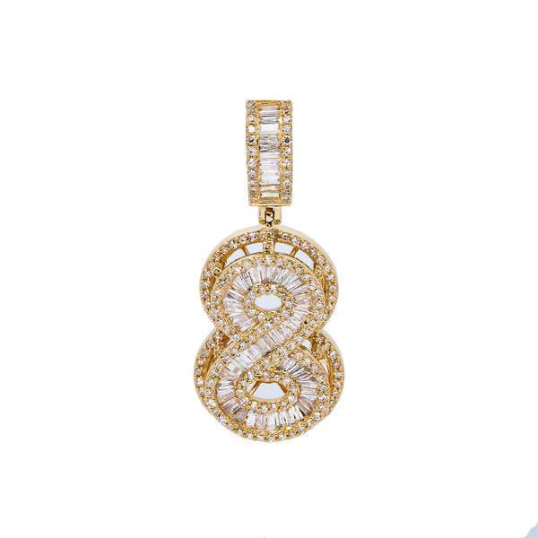 14K YELLOW GOLD NUMBER 8 PENDANT WITH 1.06 DIAMONDS – OMI Jewelry